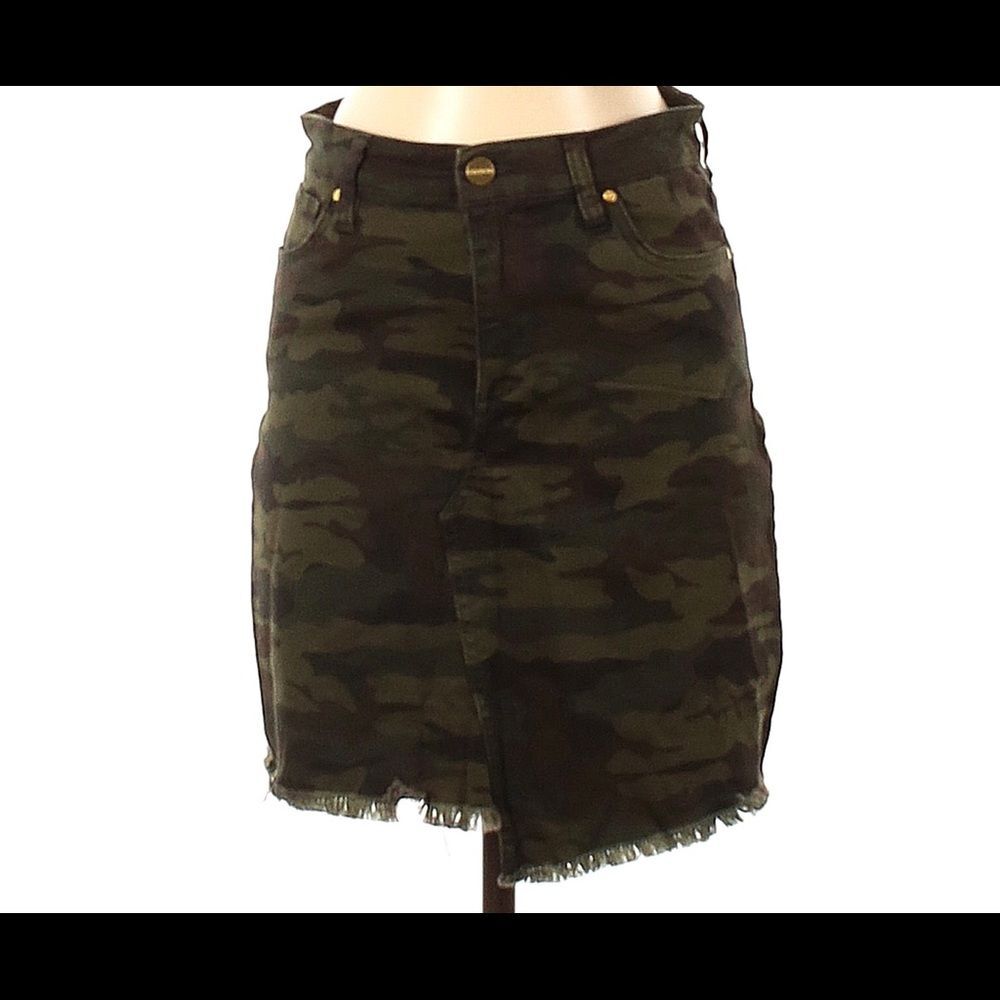 Sanctuary Women Camo Khaki Skirt Sz. 25 EUC Mini Tattered Dreamer Skirt